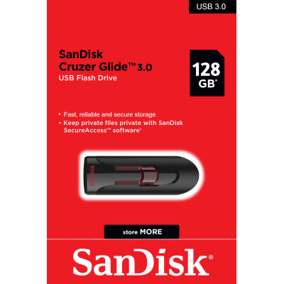 USB флешка SanDisk Cruzer Glide 128GB USB 3.0 Black (SDCZ600-128G-G35)