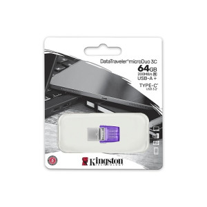 USB флешка Kingston DataTraveler microDuo 3C USB 3.2 64GB Type-C, Type-A