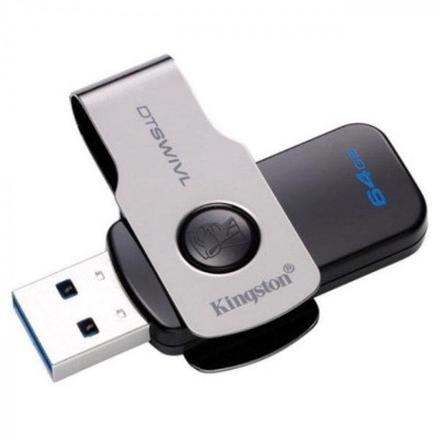 USB флешка Kingston DataTraveler Swivl 64GB USB 3.0 Black/silver