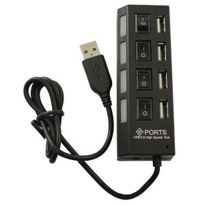 USB HUB 2.0 4-port з переключателем та підсвіткою
