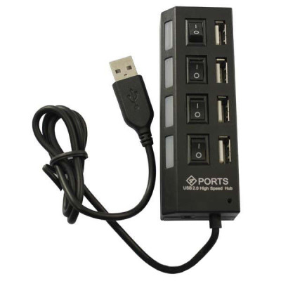 USB HUB 2.0 4-port з переключателем та підсвіткою