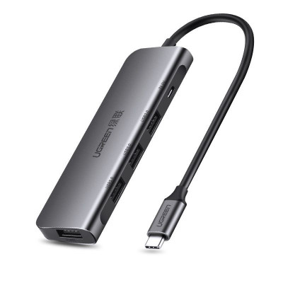 Хаб USB Type-C 3.0 Ugreen 50979 CR136 (Space Gray) 0.15m