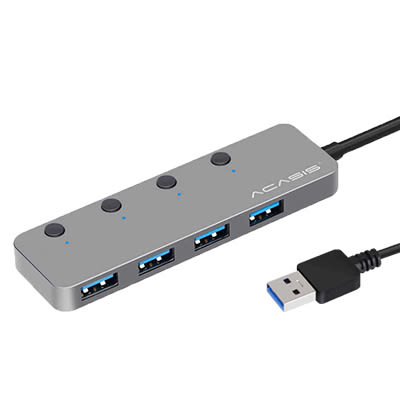 USB 3.0 Mini HUB ACASIS Grey HS-080S 120cm