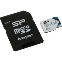Карта пам'яті Silicon Power 64 GB microSDXC Class 10 UHS-I Elite Color + SD adapter