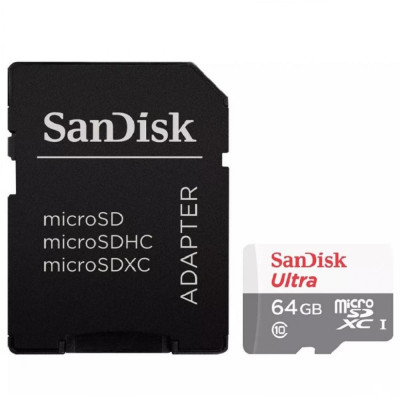 SanDisk microSDXC 64GB Ultra C10 80MB/s + SD-adapter