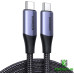 Кабель Ugreen US355 USB Type-C to USB Type-C 100W Gen2 5A Cable Aluminium Shell with Braided 1м Black (80150)