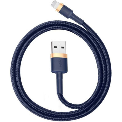 Кабель Baseus cafule Cable USB For Lightning 2,4A 1M Blue-Gold CALKLF-BV3