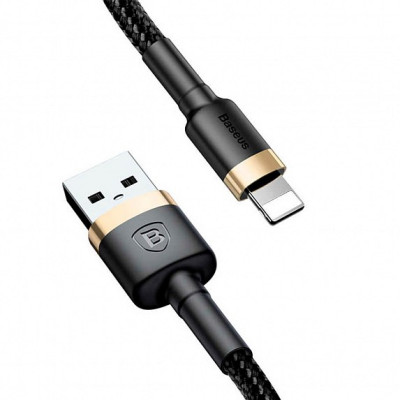 Кабель Baseus cafule Cable USB For lightning 2.4A 1M Gold+Black