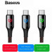 Кабель Baseus C-shaped Light Intelligent power-off Cable Lightning 2.4A 1M Black