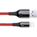 Кабель Baseus C-shaped Light Intelligent power-off Cable Lightning 2.4A 1M Red