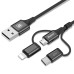 Кабель Baseus Excellent Three-in-one Cable USB For Micro/Lightning/Type-C 2A 1.2M Black