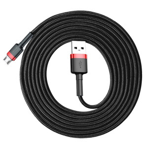 Кабель Baseus cafule Cable USB For Micro 2.4A 0.5M Red+Black