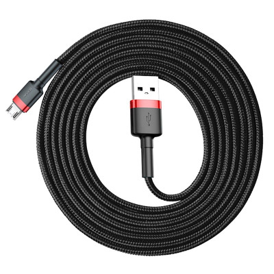 Кабель Baseus cafule Cable USB For Micro 2.4A 0.5M Red+Black