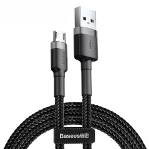 Кабель Baseus cafule Cable USB For Micro 2.4A 2M Gray+Black