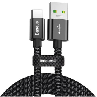 Кабель Baseus double fast charging USB cable USB For Type-C 5A 1m Black