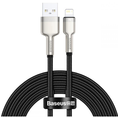 Кабель Baseus Metal Data Cable USB for Lightning 2.4A 2M Black (CALJK-B01)