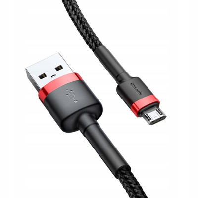 Кабель Baseus cafule Cable USB For Micro 2.4A 1M Red+Black
