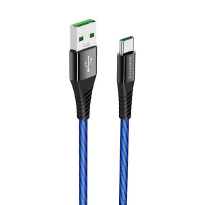Кабель Borofone BU13 Craft USB - Type-C 5A/1.2m (Чорно-синій)