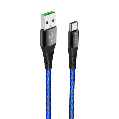 Кабель Borofone BU13 Craft USB - Type-C 5A/1.2m (Чорно-синій)