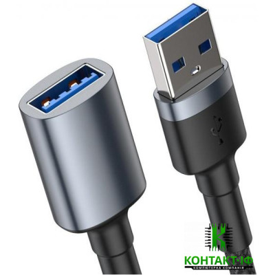 Кабель Baseus Cafule USB 3.0 to USB 3.0 AM/АF 2A 1m Dark Gray (CADKLF-B0G)