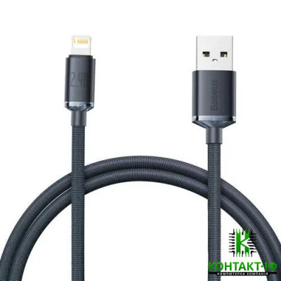 Baseus Crystal Shine Series Fast Charging Data Lightning Cable USB to iP 2.4A 2m Black (CAJY000101)