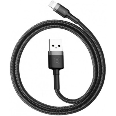 Кабель Baseus Kevlar Cable Lightning - USB 2A 1M Gray+Black (CALKLF-BG1)