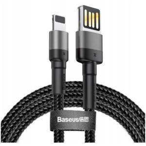Кабель Baseus Cafule Cable special edition USB For iP 2.4A 1M Gray+Black