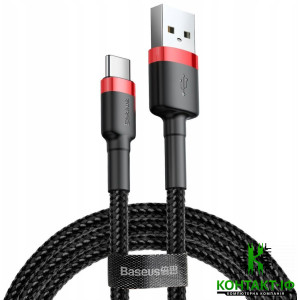 Кабель Baseus cafule Cable USB For Type-C 2A 2M Red+Black (CATKLF-C91)