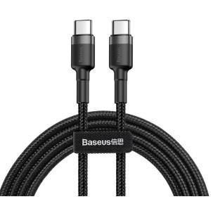 Кабель Baseus Cafule PD2.0 60W flash charging (20V 3A) 1M Grey+Black (CATKLF-GG1)