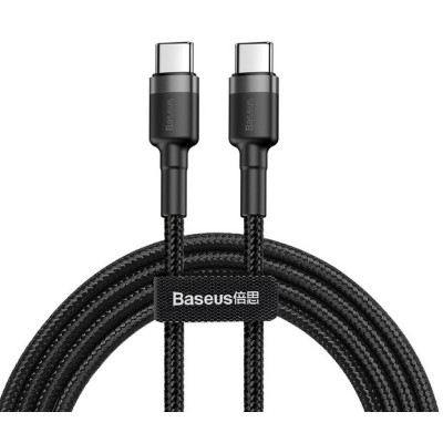 Кабель Baseus Cafule PD2.0 60W flash charging (20V 3A) 1M Grey+Black (CATKLF-GG1)