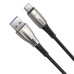 Кабель Type-C Baseus Water Drop-shaped Lamp SuperCharge Cable 66W USB to Type-C 1m Black (CATSD-M01)