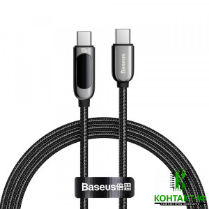 Кабель Type-C Baseus Display Fast Charging USB Type-C - Type-C Cable 100W 1m Black (CATSK-B01)