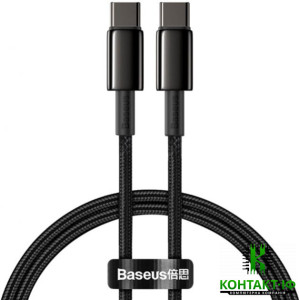 Кабель Baseus Tungsten Gold Fast Charging Data Cable Type-C to Type-C 100W 1м Black (CATWJ-01)