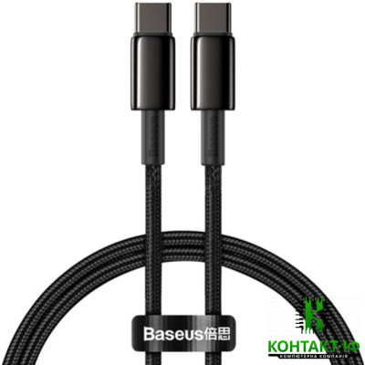 Кабель Baseus Tungsten Gold Fast Charging Data Cable Type-C to Type-C 100W 1м Black (CATWJ-01)