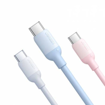 Кабель заряджання передачі даних та CarPlay Apple MFI Ugreen USB-A USB-C (type-C) 3А 480Mbps 1m White-Blue