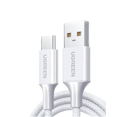 Кабель заряджання передачі даних та CarPlay Apple MFI Ugreen USB-A USB-C (type-C) 100W 480Mbps 1m White