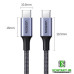 Кабель Ugreen USB-C Power Delivery PD 100W Type-C 5А 480Mbps, 2m Dark Grey