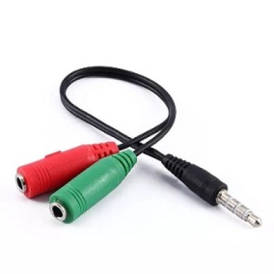 Аудіо двійник AUX(3,5mm.) 2in to Jack, Black