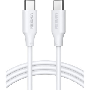 Кабель Ugreen USB-C to USB-C Power Delivery PD 100W, 480Mbps, (1m Light Grey)