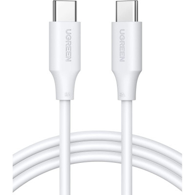 Кабель Ugreen USB-C to USB-C Power Delivery PD 100W, 480Mbps, (1m Light Grey)