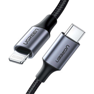 Кабель зарядний Ugreen USB Type-C - Apple Lightning 1м Black (Apple MFi)
