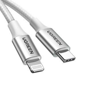 Кабель зарядний Ugreen USB Type-C - Apple Lightning 1м Silver (Apple MFi)