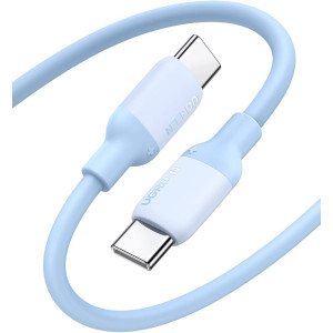 Кабель Ugreen USB-C to USB-C Power Delivery PD 60W, 480Mbps, (2m Light Blue)