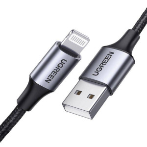Кабель зарядний Ugreen USB Type-A - Apple Lightning 1м Gray (Apple MFi)