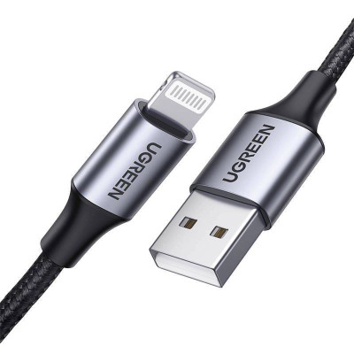 Кабель зарядний Ugreen USB Type-A - Apple Lightning 1м Gray (Apple MFi)
