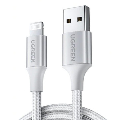 Кабель зарядний Ugreen USB Type-A - Apple Lightning 1м Silver (Apple MFi)