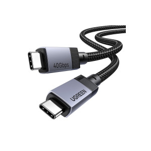 Кабель Ugreen USB-C to USB-C Thunderbolt Power Delivery PD 3.1 - 240W, 40Gbps, 8k 60hz (1m Dark Grey)