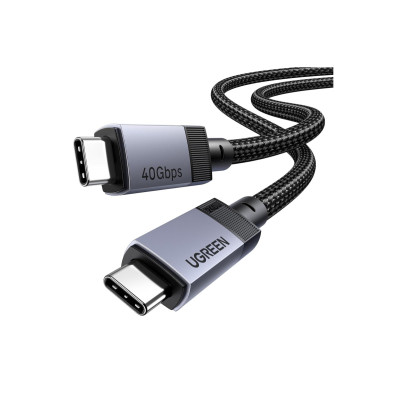 Кабель Ugreen USB-C to USB-C Thunderbolt Power Delivery PD 3.1 - 240W, 40Gbps, 8k 60hz (1m Dark Grey)