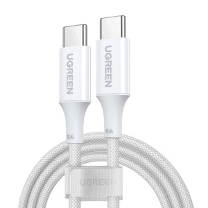 Кабель Ugreen USB-C to USB-C Power Delivery PD 100W, 480Mbps, (1.5m White)