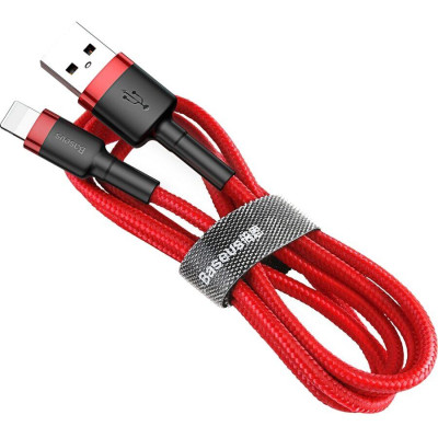Lightning Baseus cafule Cable USB For lightning 2.4A 2M Red+Red (CALKLF-C09)